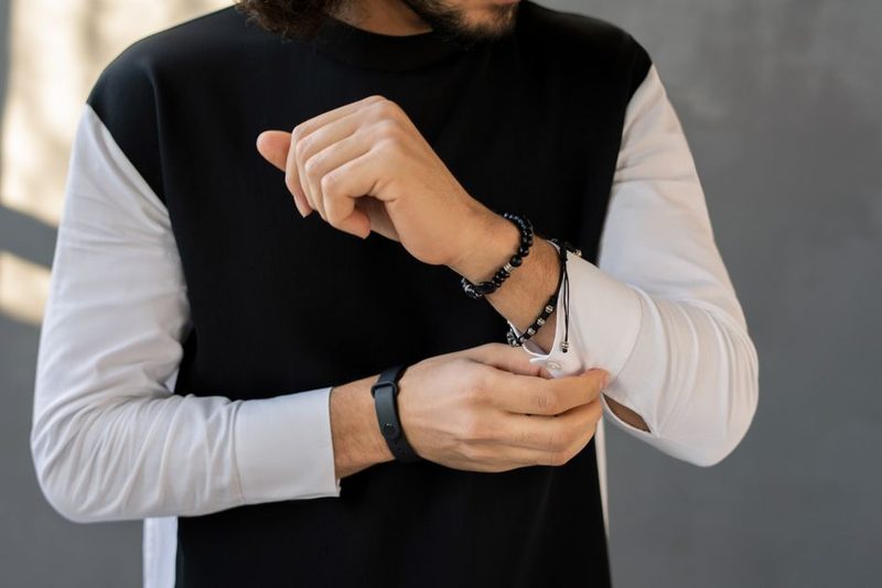 سوار كف فضة عريض